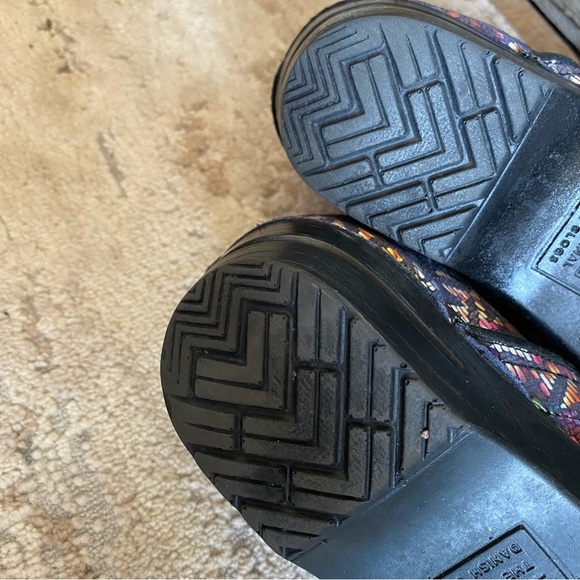 Sanita Raffia Clogs Slip On Multicolor Colorful Platform Heel Nursing Comfort 39 - Picture 9 of 10